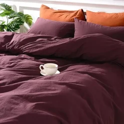 Bedding Duvet Cover Set - 1 Duvet Cover with 2/1 Pillow Shams - 3/2 Pieces Comforter Cover with Zipper Closure Sage Green Peach Puzz Red Blue Yellow White Black