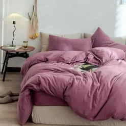 Bedding Duvet Cover Set - 1 Duvet Cover with 2/1 Pillow Shams - 3/2 Pieces Comforter Cover with Zipper Closure Sage Green Peach Puzz Red Blue Yellow White Black