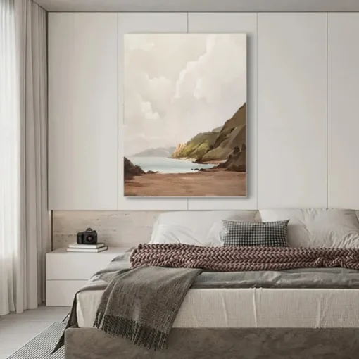 Beige Brown Painting handmade Brown wabi sabi artwork oil painting hand painted Textured Oil Painting Beige Oil Painting brown Abstract Canvas Art Modern Horizontal decor art