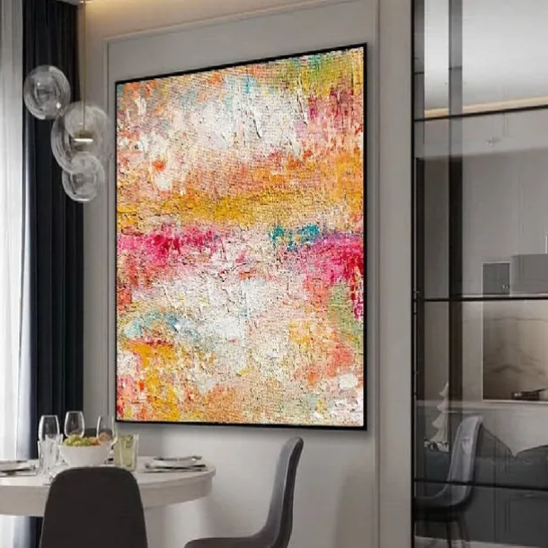 Beige Colorful Painting handmade Brown wabi sabi artwork oil painting hand painted Textured Oil Painting Beige Oil Painting Abstract Canvas Art Modern Horizontal decor art