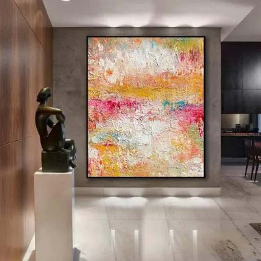 Beige Colorful Painting handmade Brown wabi sabi artwork oil painting hand painted Textured Oil Painting Beige Oil Painting Abstract Canvas Art Modern Horizontal decor art