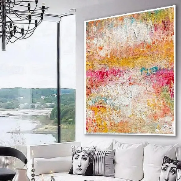 Beige Colorful Painting handmade Brown wabi sabi artwork oil painting hand painted Textured Oil Painting Beige Oil Painting Abstract Canvas Art Modern Horizontal decor art