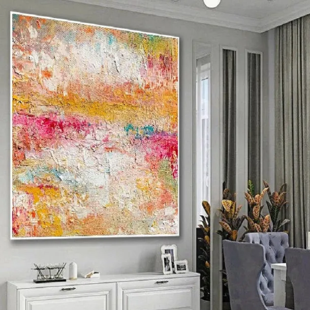 Beige Colorful Painting handmade Brown wabi sabi artwork oil painting hand painted Textured Oil Painting Beige Oil Painting Abstract Canvas Art Modern Horizontal decor art
