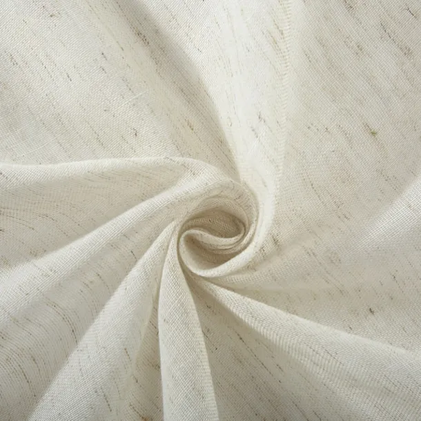 Beige French Door Curtains Faux Linen Sheer Voile Drapes Sunlight Filtering Protect Privacy Sidelight Curtains for Siding Glass Door Including Tieback