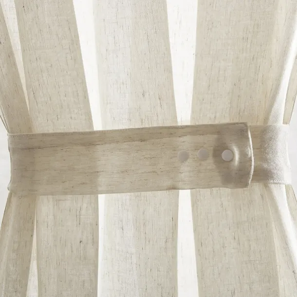 Beige French Door Curtains Faux Linen Sheer Voile Drapes Sunlight Filtering Protect Privacy Sidelight Curtains for Siding Glass Door Including Tieback