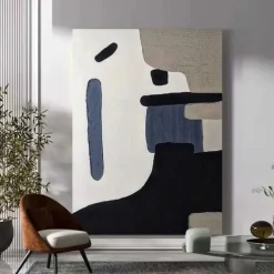 Beige Wabi Sabi oil painting handmade Wall Art Black Beige Abstract Painting Large Black Minimalist painting Wall Art Beige Textured Canvas Painting Neutral Wall Art Decor paintings
