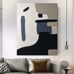Beige Wabi Sabi oil painting handmade Wall Art Black Beige Abstract Painting Large Black Minimalist painting Wall Art Beige Textured Canvas Painting Neutral Wall Art Decor paintings
