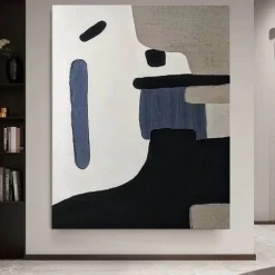 Beige Wabi Sabi oil painting handmade Wall Art Black Beige Abstract Painting Large Black Minimalist painting Wall Art Beige Textured Canvas Painting Neutral Wall Art Decor paintings