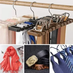 Belt Hanger for Closet, 10 Belts Rack Storage Organizer, Holder - Closet Tie Racks Hangers Sturdy for Men Women