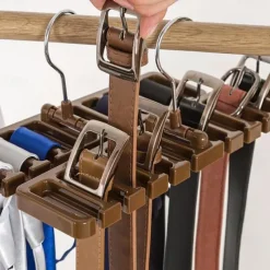 Belt Hanger for Closet, 10 Belts Rack Storage Organizer, Holder - Closet Tie Racks Hangers Sturdy for Men Women