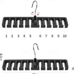 Belt Hanger for Closet, 10 Belts Rack Storage Organizer, Holder - Closet Tie Racks Hangers Sturdy for Men Women