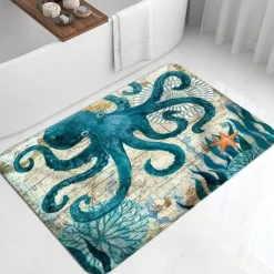 Benthos Bath Mat Non-slip Diatomaceous Earth Bath Mat Super Absorbent Bathroom Bath Rug Creative Bathroom Rug Coral Velve New Design