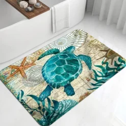 Benthos Bath Mat Non-slip Diatomaceous Earth Bath Mat Super Absorbent Bathroom Bath Rug Creative Bathroom Rug Coral Velve New Design