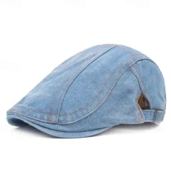 Beret Unisex Casual Vintage Distressed Peaked Cap for Spring and Autumn Fashionable Hat