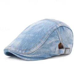 Beret Unisex Casual Vintage Distressed Peaked Cap for Spring and Autumn Fashionable Hat
