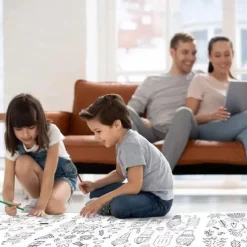 Best Christmas Gift Children's Drawing Roll Easy to Tear with Painting Partner-12 Colored Pencils 118''x118'' （300cmx300cm)