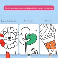 Best Christmas Gift Children's Drawing Roll Easy to Tear with Painting Partner-12 Colored Pencils 118''x118'' （300cmx300cm)