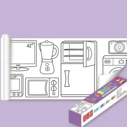 Best Christmas Gift Children's Drawing Roll Easy to Tear with Painting Partner-12 Colored Pencils 118''x118'' （300cmx300cm)