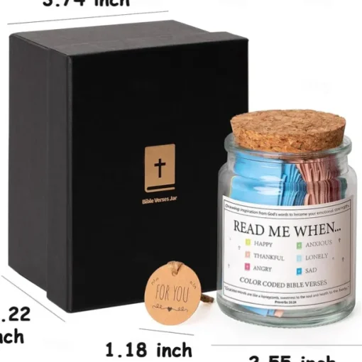Bible Verses in a Jar,Mothers Day Gifts for Mom Christian Gifts Read Me When Bible Verses Jar Glass Scripture Quotes with Paint-by-Numbers Scriptures - A Christian Gift Inspired by Faith