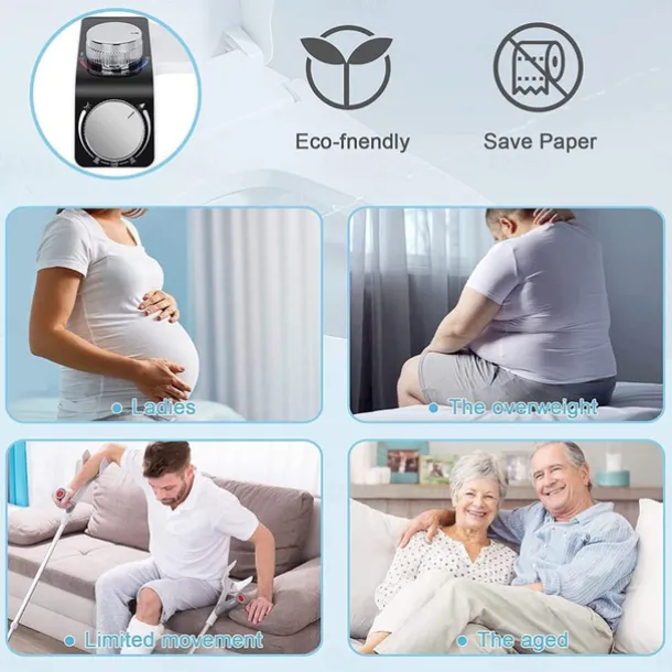 Bidet Attachment for Toilet -Self Cleaning Dual Nozzle, Non-Electric Bidet, Cold & Warm Fresh Water Bidet Sprayer With Temperature & Pressure Controls