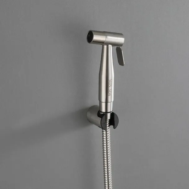 Bidet Sprayer Set No Drilling Bracket for Toilet Stainless Steel Head and Hose 1.5m/3m, Wall Mounted Handlheld Spray, Shattaf Diaper Cleaning for Personal Hygiene