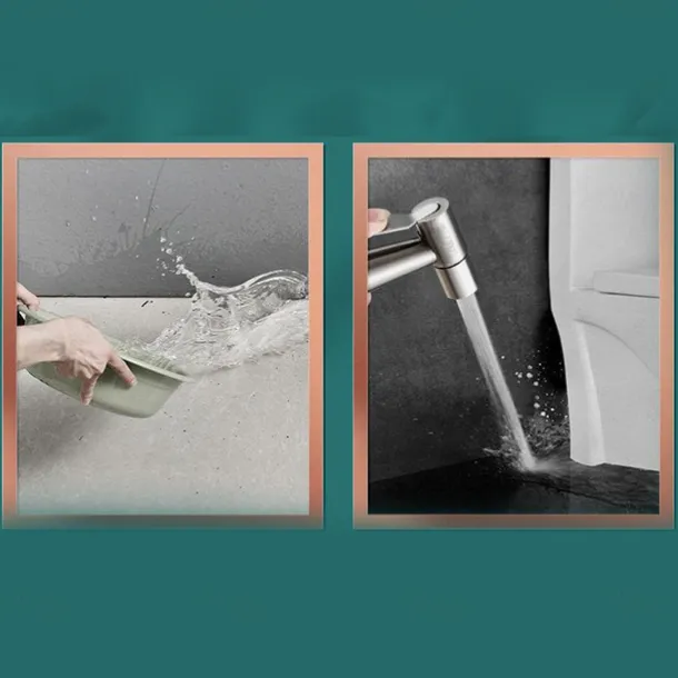 Bidet Sprayer Set No Drilling Bracket for Toilet Stainless Steel Head and Hose 1.5m/3m, Wall Mounted Handlheld Spray, Shattaf Diaper Cleaning for Personal Hygiene