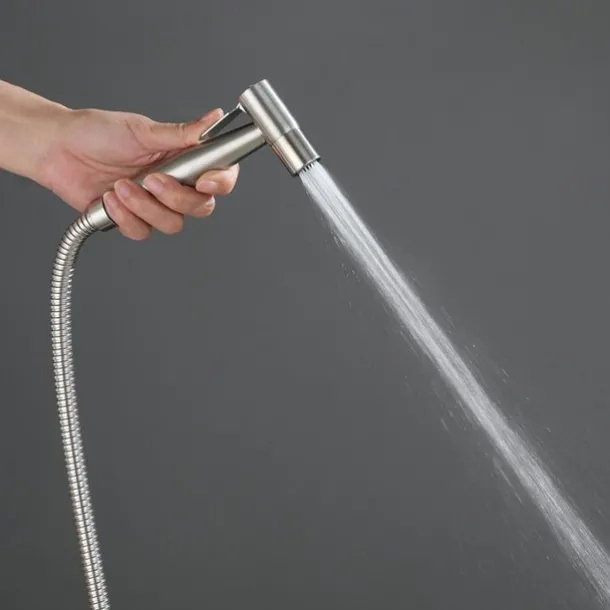 Bidet Sprayer Set No Drilling Bracket for Toilet Stainless Steel Head and Hose 1.5m/3m, Wall Mounted Handlheld Spray, Shattaf Diaper Cleaning for Personal Hygiene