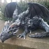 Big Squatting Dragon Sculpture, Resin Gothic Dragon Statue, Handicraft, Outdoor Decoration