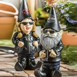 Biker Polystone Themed Garden Gnome Resin Garden Ornaments Yard Decoration Crafts