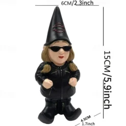 Biker Polystone Themed Garden Gnome Resin Garden Ornaments Yard Decoration Crafts