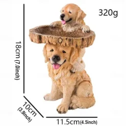 Bird Baths for Outdoors, Polyresin Animal Shape Bird Bath with Brown Pedestal, Handmade Wild Bird Feeder and Bird Bath Bowl, Garden Statue and Figurine for Outdoor, Garden, Lawn Yard Decorations