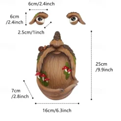 Bird Feeder Resin Tree Face Ornament Unique Yard Art Bird Food Feeder for Outdoor Garden Decorations