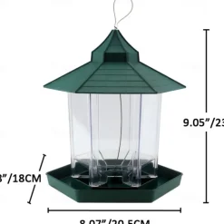 Bird Feeders Hanging Squirrel Proof Bird Feeder Plastic Bird Seed Feeder With Hexagonal Roof See Through Bird Feeder On Window Bird Feeders For Small Birds Goldfinch Feeder