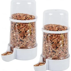 Bird Feeders Water Dispenser No Mess Parrot Food Seed Dispenser Bird Automatic Waterer Feeder Container Cockatiel Cage Accessories for Parrot Finch Budgie Lovebirds Canaries