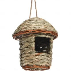 Bird House for Outside Hanging,Grass Handwoven Bird Nest,Hummingbird House,Natural Bird Hut Outdoor,Birdhouse for Kids,Songbirds House