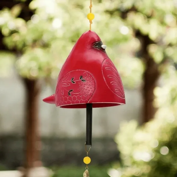Bird Song Bell, Resin Craft Outdoor Wind Chime, Garden & Patio Hanging Decor, Home & Yard Decoration