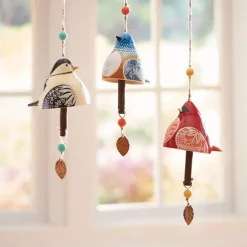 Bird Song Bell, Resin Craft Outdoor Wind Chime, Garden & Patio Hanging Decor, Home & Yard Decoration