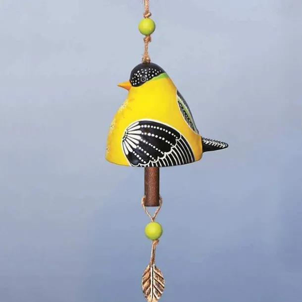 Bird Song Bell, Resin Craft Outdoor Wind Chime, Garden & Patio Hanging Decor, Home & Yard Decoration