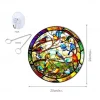 Birds Acrylic Window Hanging, Birds Stained Window Panel Hangings Suncatcher Window Hanging Panel Indoor Outdoor Home Garden Ornaments