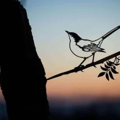 Birds Metal Garden Art Decor, Funny Metal Wall Sculptures Weatherproof Wrought Iron Art Sign Outdoor Garden Farmhouse Decor Wall Decor