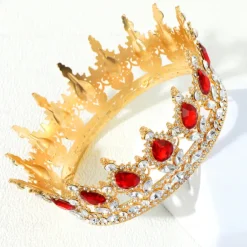 Birthday Party Baroque Crystal Tiara Round Crown for Birthday Party Shining Princess Look