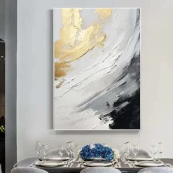 Black and White gold Texture oil painting handmade Wall Art Gold Abstract Painting on Canvas hand painted Minimalist abstract Painting Wall Decor Contemporary Abstract Wall Art painting