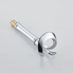 Black Bathroom Sink Mixer Faucet Waterfall Spout, Brass Basin Taps Single Handle One Hole Vessel Bathroom Tap with Hot and Cold Switch Golden Grey Chrome