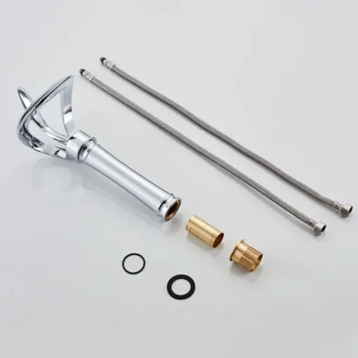 Black Bathroom Sink Mixer Faucet Waterfall Spout, Brass Basin Taps Single Handle One Hole Vessel Bathroom Tap with Hot and Cold Switch Golden Grey Chrome