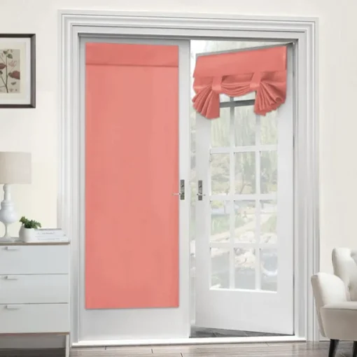 Black French Door Curtain Thermal Insulated Room Darkening Door Curtain Panel, Noise Reducing Single Door Panel