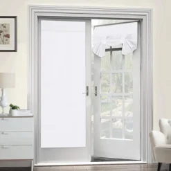 Black French Door Curtain Thermal Insulated Room Darkening Door Curtain Panel, Noise Reducing Single Door Panel