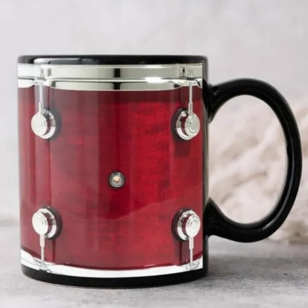 Black Vintage Drum Mug, Funny Drumming Gifts, Christmas Gift for Drummer, Drumming Coffee Cup, Drumming Dad, Drummer Brother Tumbler Gifts, Drums 11oz