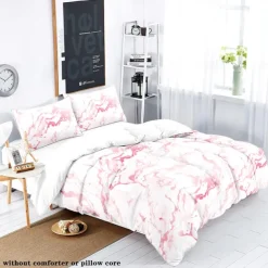 Black White Marble 3D Printed 3-Piece Set of Down Duvet Covers 100% Cotton for Hotels Bedrooms Guest Rooms Bedding Sets Comfy Sets