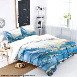 Black White Marble 3D Printed 3-Piece Set of Down Duvet Covers 100% Cotton for Hotels Bedrooms Guest Rooms Bedding Sets Comfy Sets