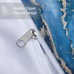 Black White Marble 3D Printed 3-Piece Set of Down Duvet Covers 100% Cotton for Hotels Bedrooms Guest Rooms Bedding Sets Comfy Sets